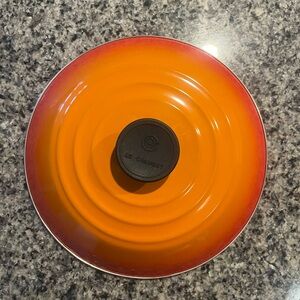 2 Le Creuset Orange Black Signature Knobs